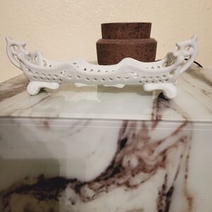 Elegant White Ceramic Tray * VINTAGE **